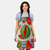 Watermeloen Palestina Kaart Slice Schort (Gedragen)