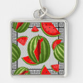 Watermeloen Palestina Kaart Slice Sleutelhanger (Voorkant)