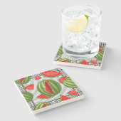 Watermeloen Palestina Kaart Slice Stenen Onderzetter (Zijkant)