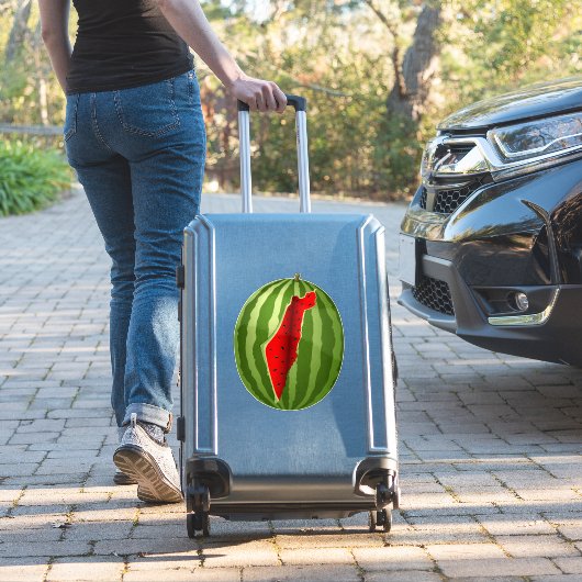 Watermeloen Palestina Kaart Slice Sticker (Koffer Insitu)