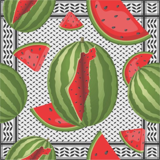 Watermeloen Palestina Kaart Slice Sticker (Voorkant)