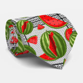 Watermeloen Palestina Kaart Slice Stropdas (Opgerold)