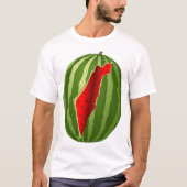 Watermeloen Palestina Kaart Slice T-shirt (Voorkant)