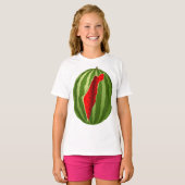 Watermeloen Palestina Kaart Slice T-shirt (Voorkant volledig)