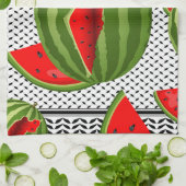 Watermeloen Palestina Kaart Slice Theedoek (Gevouwen)