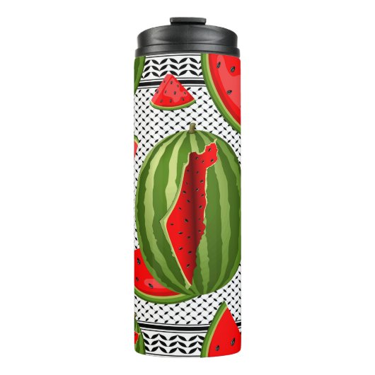 Watermeloen Palestina Kaart Slice Thermosbeker (Voorkant)