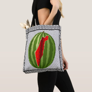 Watermeloen Palestina Kaart Slice Tote Bag
