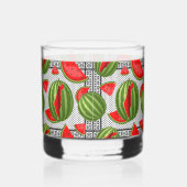 Watermeloen Palestina Kaart Slice Whisky Glas (Links)