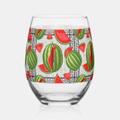 Watermeloen Palestina Kaart Slice Wijnglas Zonder Voet (Achterkant)