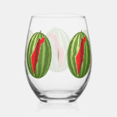 Watermeloen Palestina Kaart Slice Wijnglas Zonder Voet (Rechts)