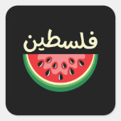 Watermeloen Palestina zal gratis zijn Vierkante Sticker (Voorkant)