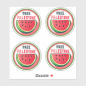 Watermeloen Palestine Gratis Kleurrijk Sticker (Vel)
