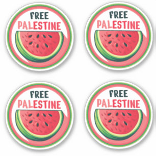 Watermeloen Palestine Gratis Kleurrijk Sticker