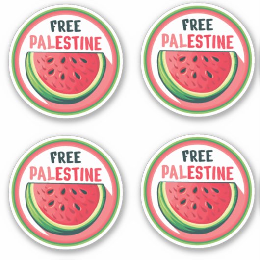 Watermeloen Palestine Gratis Kleurrijk Sticker (Voorkant)