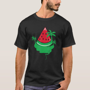 Watermeloen Palmstrand Melon Summer Tropical Fruit T-shirt