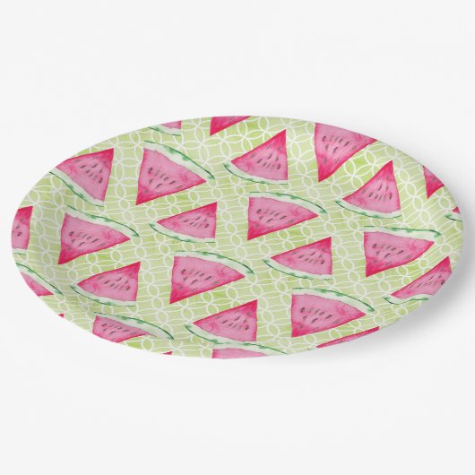 Watermeloen Papieren Bordje (Gekanteld)