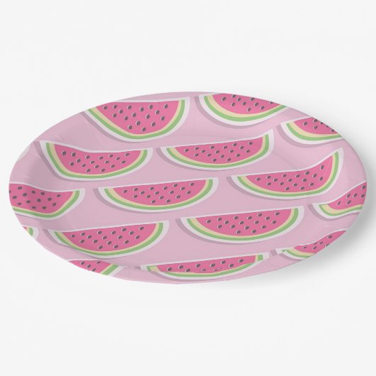 Watermeloen Papieren Bordje (Gekanteld)