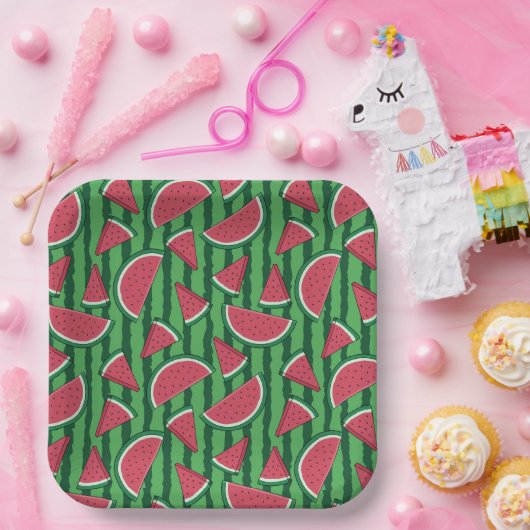 Watermeloen Papieren Bordje (Feest)