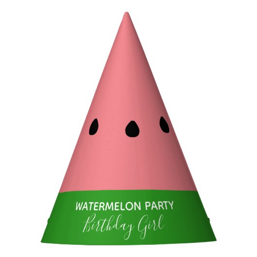 Watermeloen Party Verjaardags Meisje Roze Papier P Feesthoedjes (Voorkant)