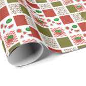 Watermeloen Patchwork Cadeaupapier (Rol Hoek)