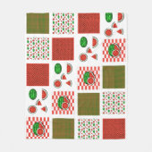 Watermeloen Patchwork Fleece Deken (Voorkant)