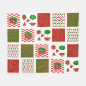 Watermeloen Patchwork Fleece Deken (Voorkant (Horizontaal))