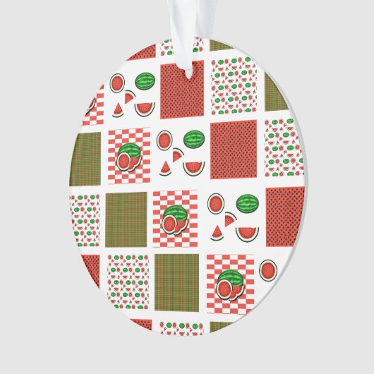 Watermeloen Patchwork Ornament (voorkant)