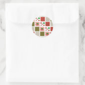 Watermeloen Patchwork Ronde Sticker (Tas)