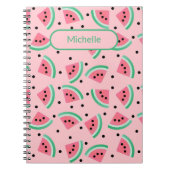 Watermeloen patroon fruit roze aangepaste naam notitieboek (Voorkant)
