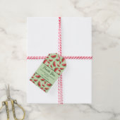 Watermeloen patroon op groen dank u verjaardag cadeaulabel (Met Touw)