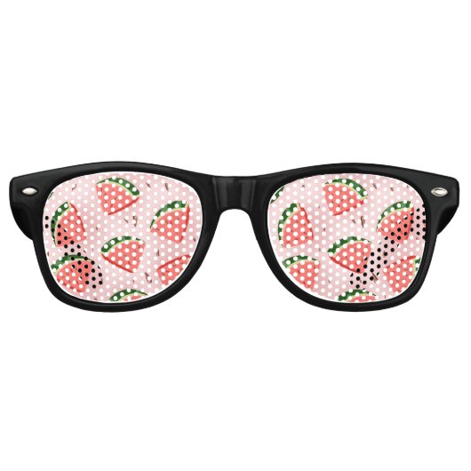 Watermeloen Patroon Retro Zonnebril (Voorkant)