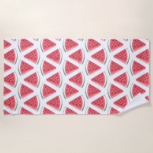 Watermeloen Patroon Schattige Roze Zomer Fruit Strandlaken (Voorkant)