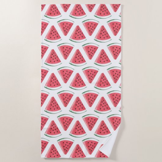 Watermeloen Patroon Schattige Roze Zomer Fruit Strandlaken (Voorkant)