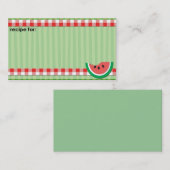 Watermeloen picknickrecept visitekaartjes (Voorkant / Achterkant)