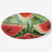 Watermeloen Picnic Party 9in Papieren Bordje (Gekanteld)