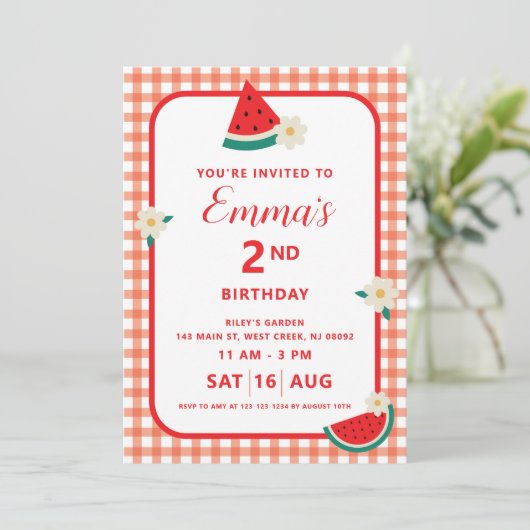 Watermeloen Plaid Flat Kaart (Staand voorkant)