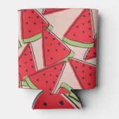Watermeloen plakjes roze achtergrond patroon blikjeskoeler (Voorkant)