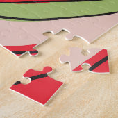 Watermeloen plakjes roze achtergrond patroon legpuzzel (Zijkant)