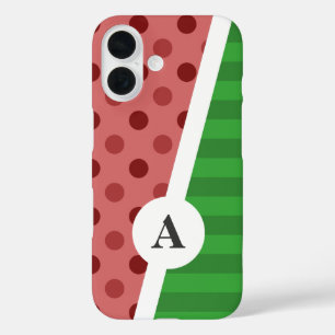 Watermeloen Polka Dot en Stripe Patroon iPhone 16 Hoesje