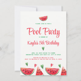 Watermeloen Pool Party Birthday Invitations Kaart