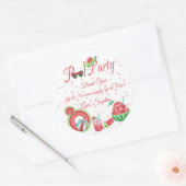 Watermeloen Pool Party Dank u Ronde Sticker (Envelop)