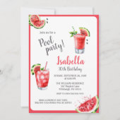 Watermeloen Pool Party Drinken Kaart (Voorkant)