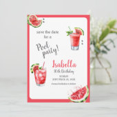 Watermeloen Pool Party Drinken Save The Date (Staand voorkant)