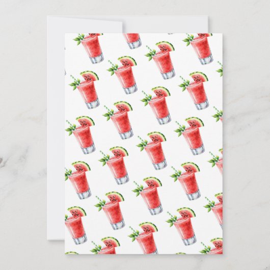 Watermeloen Pool Party Drinken Save The Date (Achterkant)