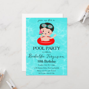 Watermeloen Pool Party verjaardagsuitnodigingen Kaart