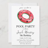 Watermeloen Pool Party verjaardagsuitnodigingen Kaart (Voorkant)