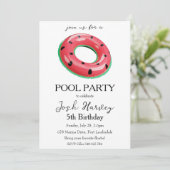 Watermeloen Pool Party verjaardagsuitnodigingen Kaart (Staand voorkant)