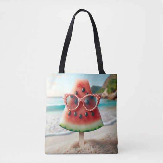 Watermeloen Popsicle draagt een zonnebril Tote Bag (Voorkant)