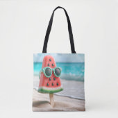 Watermeloen Popsicle In Strandzand Tote Bag (Voorkant)