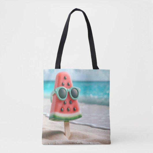 Watermeloen Popsicle In Strandzand Tote Bag (Voorkant)